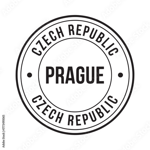 Circular stamp design featuring prague and czech republic text