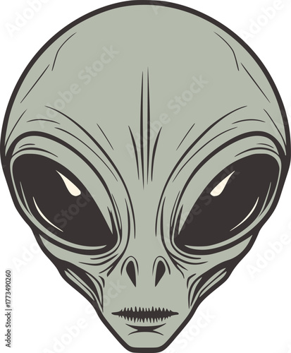 Design of alien head illustration