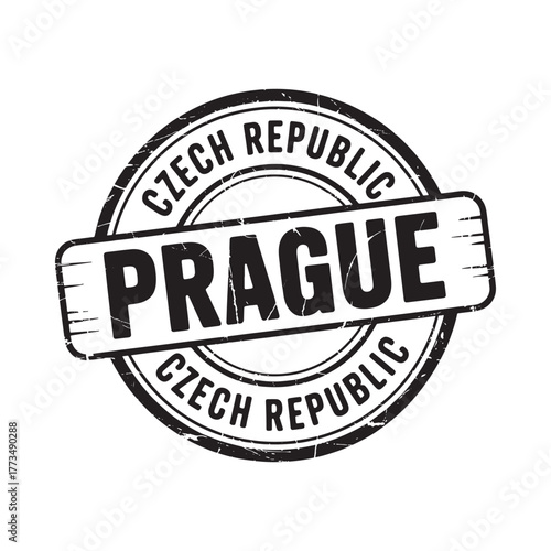 Grunge stamp with prague czech republic text