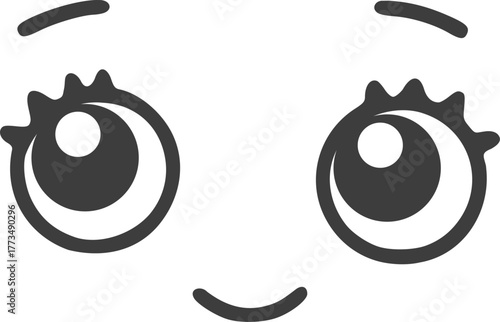 Design of adorable face smiling