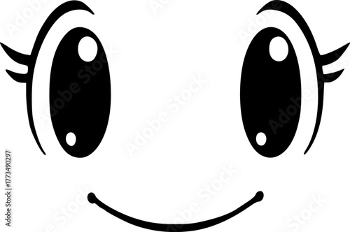 Design of adorable face smiling