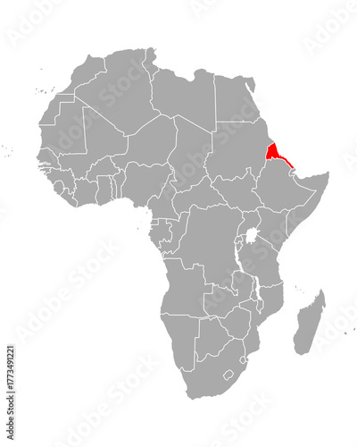 Karte von Eritrea in Afrika