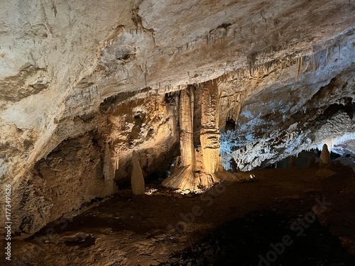 Wallpaper Mural Limestone stalactites and stalagmites in a karst cave Torontodigital.ca
