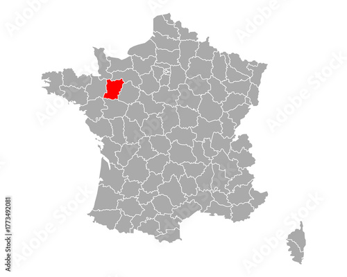 Karte von Mayenne in Frankreich