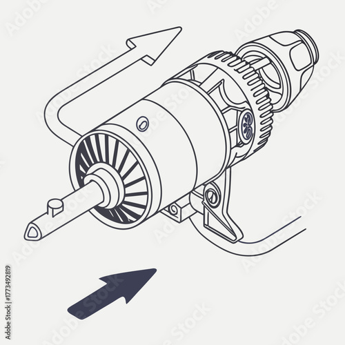 Diagram of a pneumatic actuator