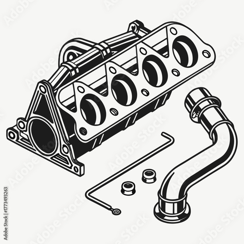 Illustration of an intake manifold