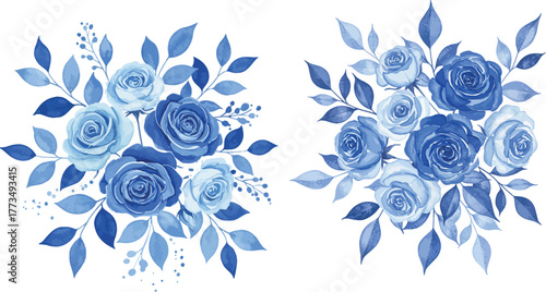 Cute cartoon winter deer and children with gifts