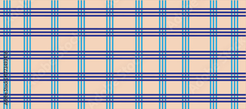 Colorful hand-drawn seamless plaid pattern — geometric checkered background for textile prints, wrapping paper, digital scrapbook, and cute fabric design vector illustration
