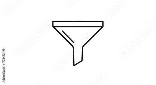 Simple line art illustration of a funnel on a white background