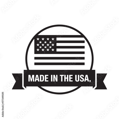 Made in the usa emblem with american flag