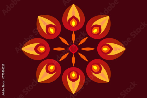 Abstract floral background vector illustration with a bright orange and yellow flower design