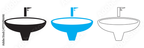 Basin icon .  Wash-hand basins  sign. Basin sinks icon.  isolated on white background. vector illustration. EPS 10