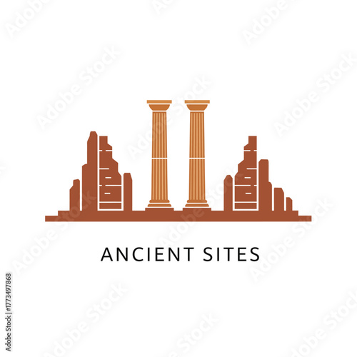 Classical Ancient Sites Ruin Logo