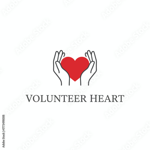 Charity Volunteer Heart Hands Logo