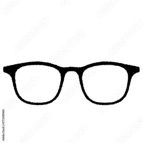 メガネフレーム（ウェリントン型）のイラスト