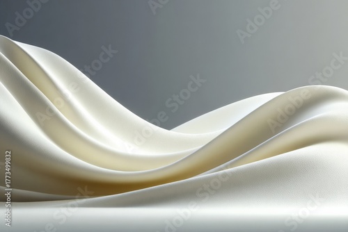Elegant flowing ivory silk fabric with soft folds and smooth texture