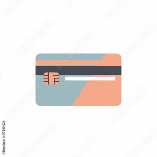 Modern Credit Card Design with Chip and Magnetic Stripe.