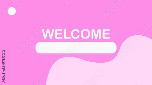 minimal dynamic welcome animation in bright pink