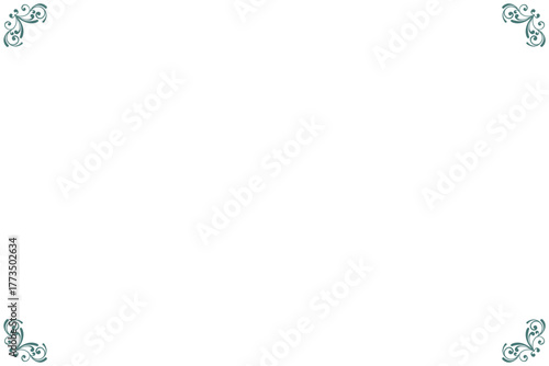 Elegant  Green Flourish Border Frame for Certificate, menu or Diploma. 1330