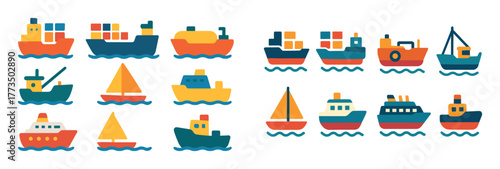 Colorful Shipping Icons
