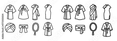 Oriental Clothing Icons