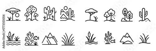 Minimalist Habitat Icons