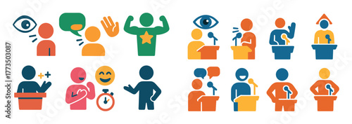 Public Speaking Icons