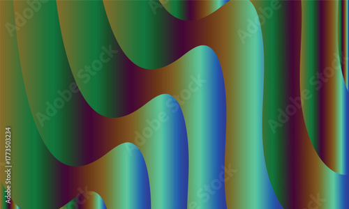 Curved shapes intertwine with gradient colors, forming a captivating experience, available on a transparent background