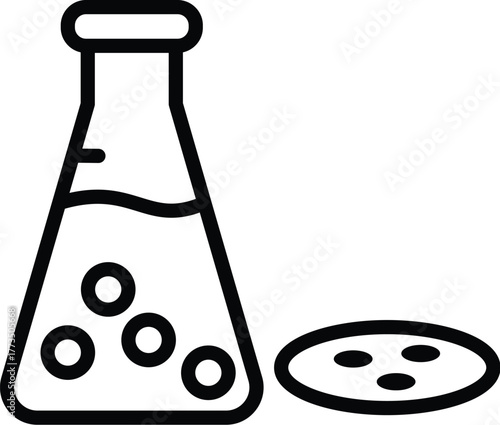 hormone in outline style
