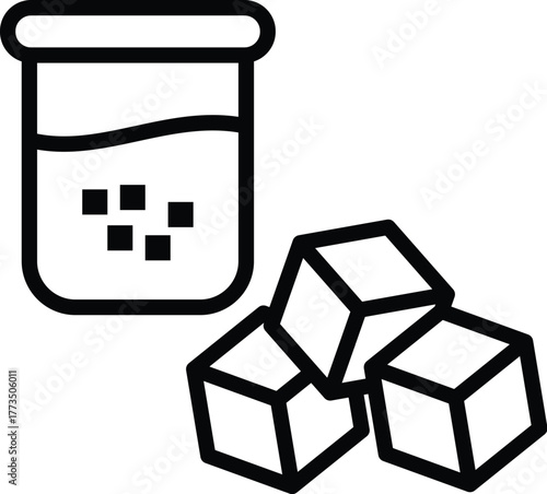 sugar in outline style