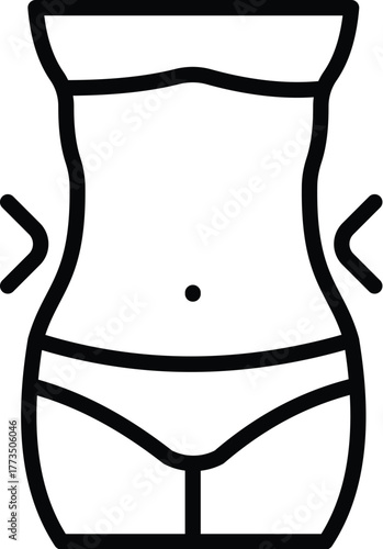 waist in outline style