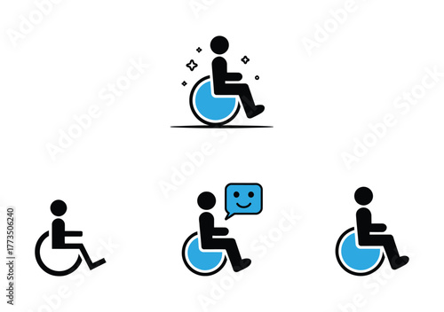 Inclusive design showcasing disability access icons, promoting accessibility and positive communication, perfect for diverse and inclusive marketing materials that champion equality for all