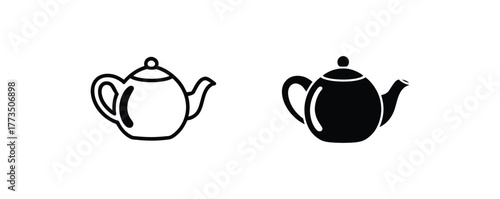 Elegant teapot collection showcasing classic black and white designs for tea lovers, perfect for cozy kitchen decor or sophisticated cafe branding, simple and stylish tea time essentials
