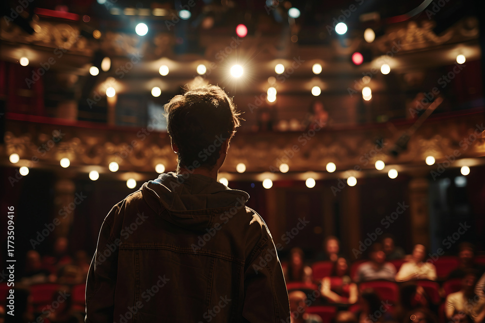 Obraz premium AI Generative image of live performance in theater