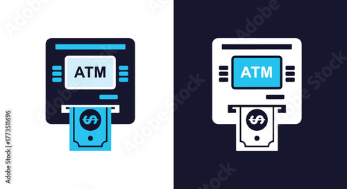 Construction safety barrier icon - Vector icon symbol for website - Icon vector - Blue icon vector - Line and glyph solid icon and logo template