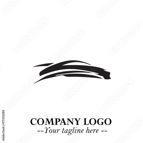 Car Running Fast Logo Symbol in Black on the White Background with Dynamic Speed Design