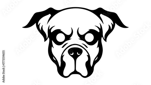 vector image of a scary dog face shape illustration