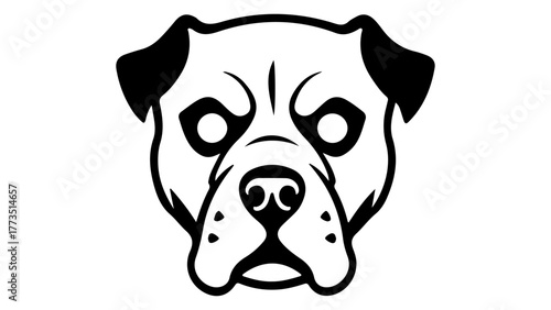 simple angry scary dog face shape vector illustration