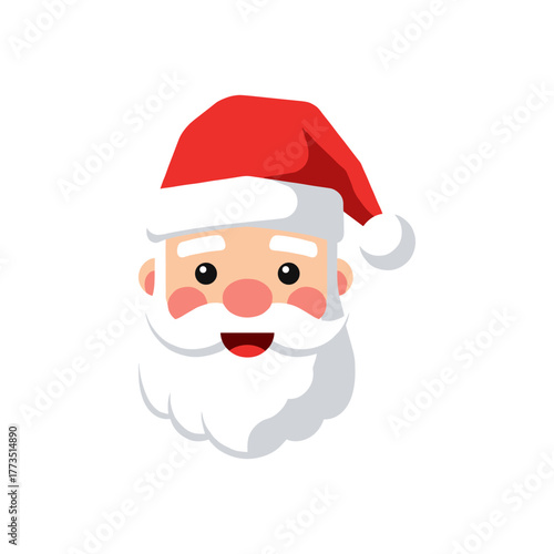 Cheerful cartoon Santa head smiles