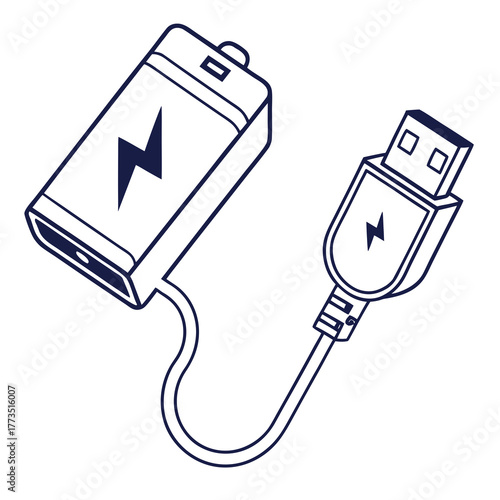 Battery and usb cable