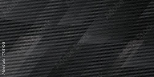 Abstract black background. Dark diagonal lines vector illustration. Dark grey gradient layout banner business concept.
