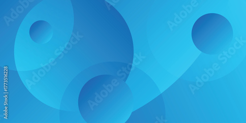 Abstract blue background with circle elements. Dynamic shapes composition art vector illustration. Wave layout banner business concept.