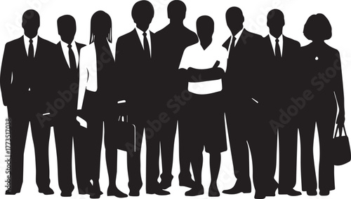 Diverse group of people silhouettes standing together united for human rights celebration