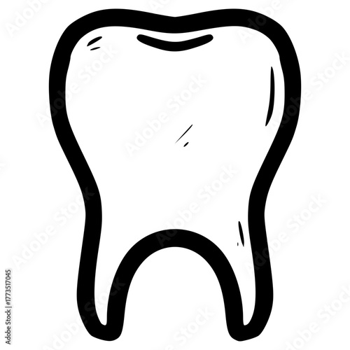 doodle tooth illustration hand drawn outline vector