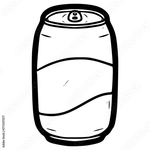 doodle can soda illustration hand drawn outline vector