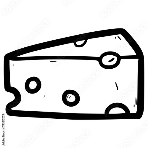doodle cheese illustration hand drawn outline vector