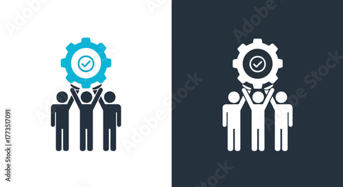 Business presentation speaker icon - Vector icon symbol for website - Icon vector - Blue icon vector - Line and glyph solid icon and logo template