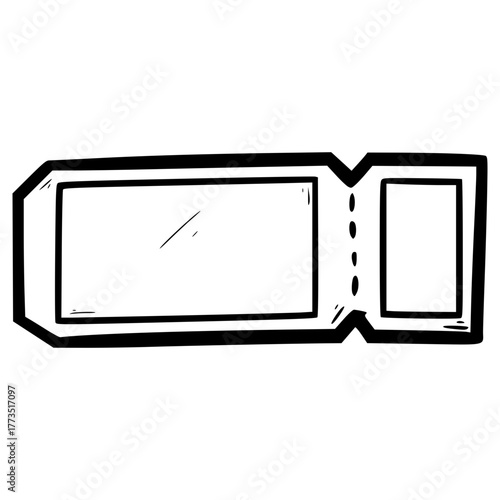 doodle ticket illustration hand drawn outline vector