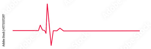 A vibrant red electrocardiogram line symbolizing a strong heartbeat on a