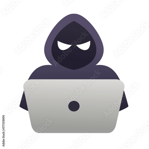 Hacker icon vector, hacker clip art, cyber security concept, cyber attack and malicious activity symbol, digital crime and information theft illustration